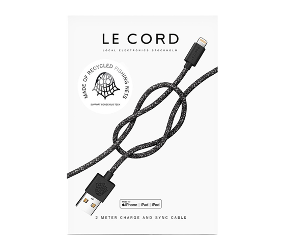 LE CORD textilní Lightning kabel, 2 metry