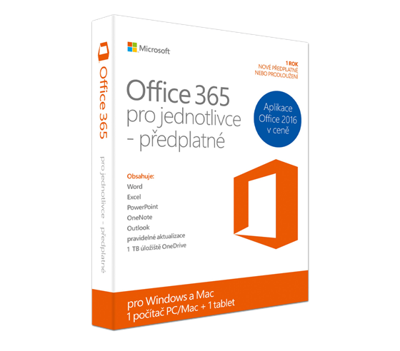 Microsoft Office 365 pro jednotlivce (BOX)