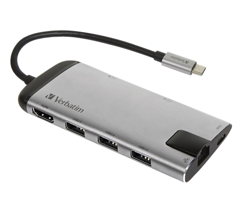 Verbatim USB-C Multiport HUB, 3x USB 3.0, 1x USB-C, HDMI, LAN, SD, microSD